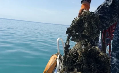 2 kilometers of synthetic fishing nets removed Son-Kul lake