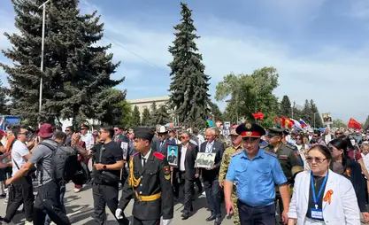 Victory Day: Immortal march regiment held in Kyrgyzstan