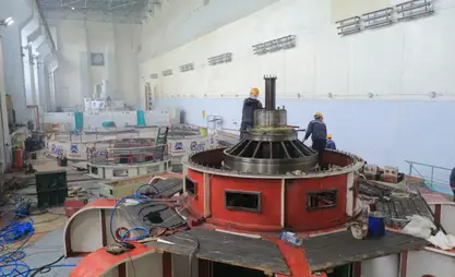 Two hydroelectric units being upgraded at Uch-Kurgan HPP