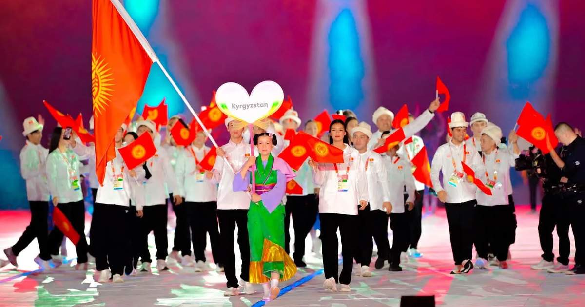 Team of Kyrgyzstan takes part in opening ceremony of 20th Asian Games