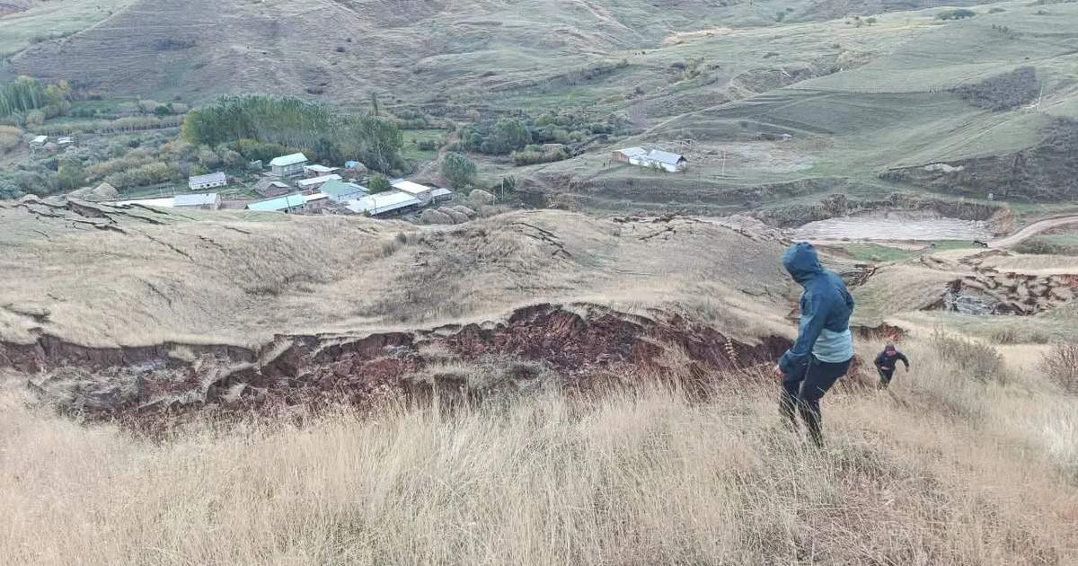 Landslide in Osh region moving at 1.1 meters per hour