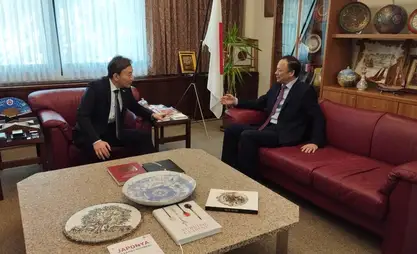 Kyrgyz ambassador Kazakbaev meets with his Japanese counterpart